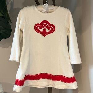 Hanna Andersson Cream and Red Kids Sweater Dress